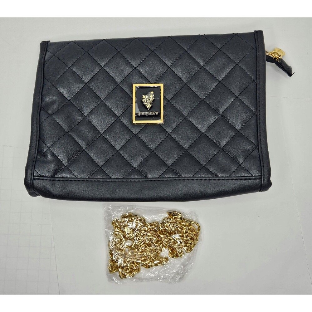 Younique Black Quilted Crossbody Purse Bag Chain Purse New
